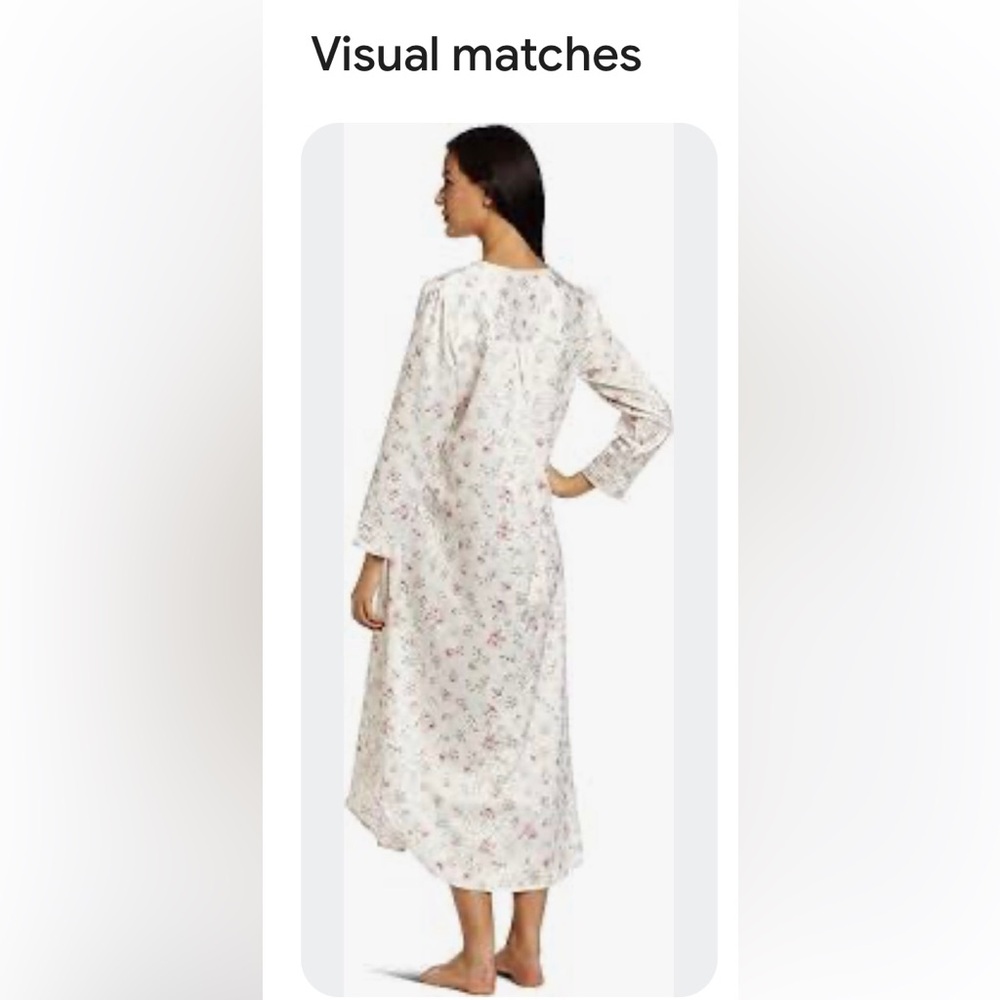 Carole Hochman White red roses Floral Button-Down Sleeping gown